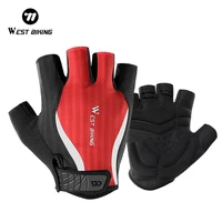 WEST BIKING Summer Mountain Bike Gloves Men's Cycling Fingerless Gloves Shock-Absorbing Palm Pad MTB Half Finger Enduro Gloves 1