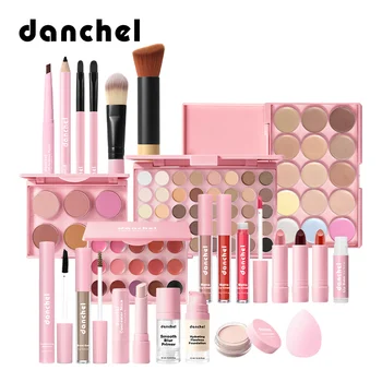 Kit Trucco Completo Tutto in Uno, Regalo per Donne e Ragazze, Include Ombretto, Blush, Fondotinta, Primer, Pennelli, Rossetto, Lucidalabbra, Cosmetici