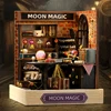 DIY Wooden Dollhouse Moon Magic Room Mini Roombox Miniature Doll Houses Building Kits with Furniture LED Light for Birthday Gift 1