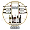 Modern Wall Mounted Wine Rack Hanging Rack Iron Glass Cabinet Kitchen Organizer Storage Dish Shelf Dining Room Decor Holder 2