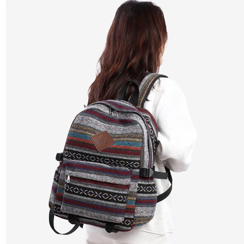 Vintage New Backpacks Patch Large Capacity Women's Ethnic Style Travel Backpack Embroidery Backpack