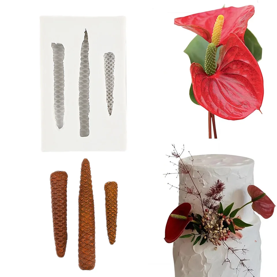 DIY Baking Mold Anthurium Flower Silicone Mold - Fondant, Chocolate, Candy  DIY Decor For Cakes & Crafts Silicone Flower Mold