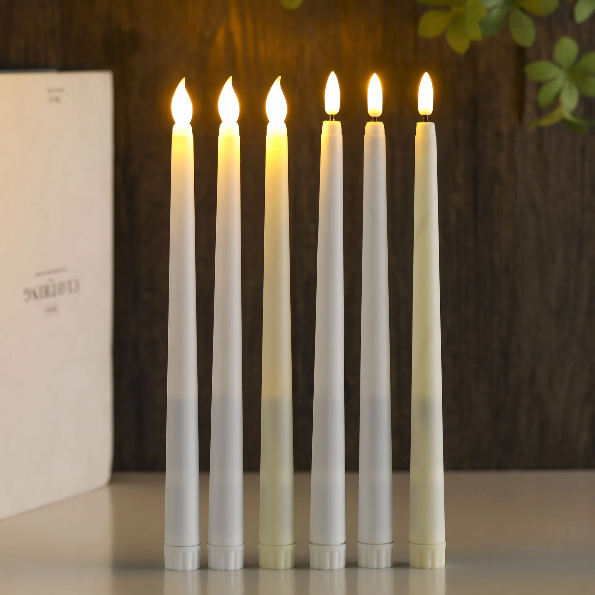 6PCS/1Set LED Candles Flameless Battery Operated Candlesticks Realistic Flickering Flame Christmas Wedding Home Decor