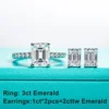 AnuJewel 3ct Emerald Cut D Color Moissanite Engagement Rings For Women 925 Sterling Silver Luxury Wedding Ring Jewelry Wholesale 5