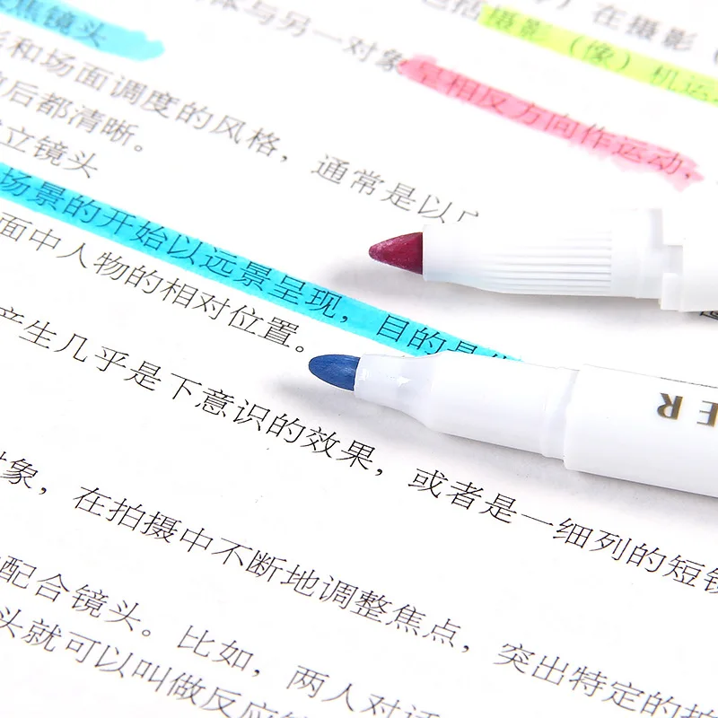Highlighter Pen 24 Colors Double Headed Highlighter Pen Kawaii Marker Candy Colored Markers School Office Art Stationery