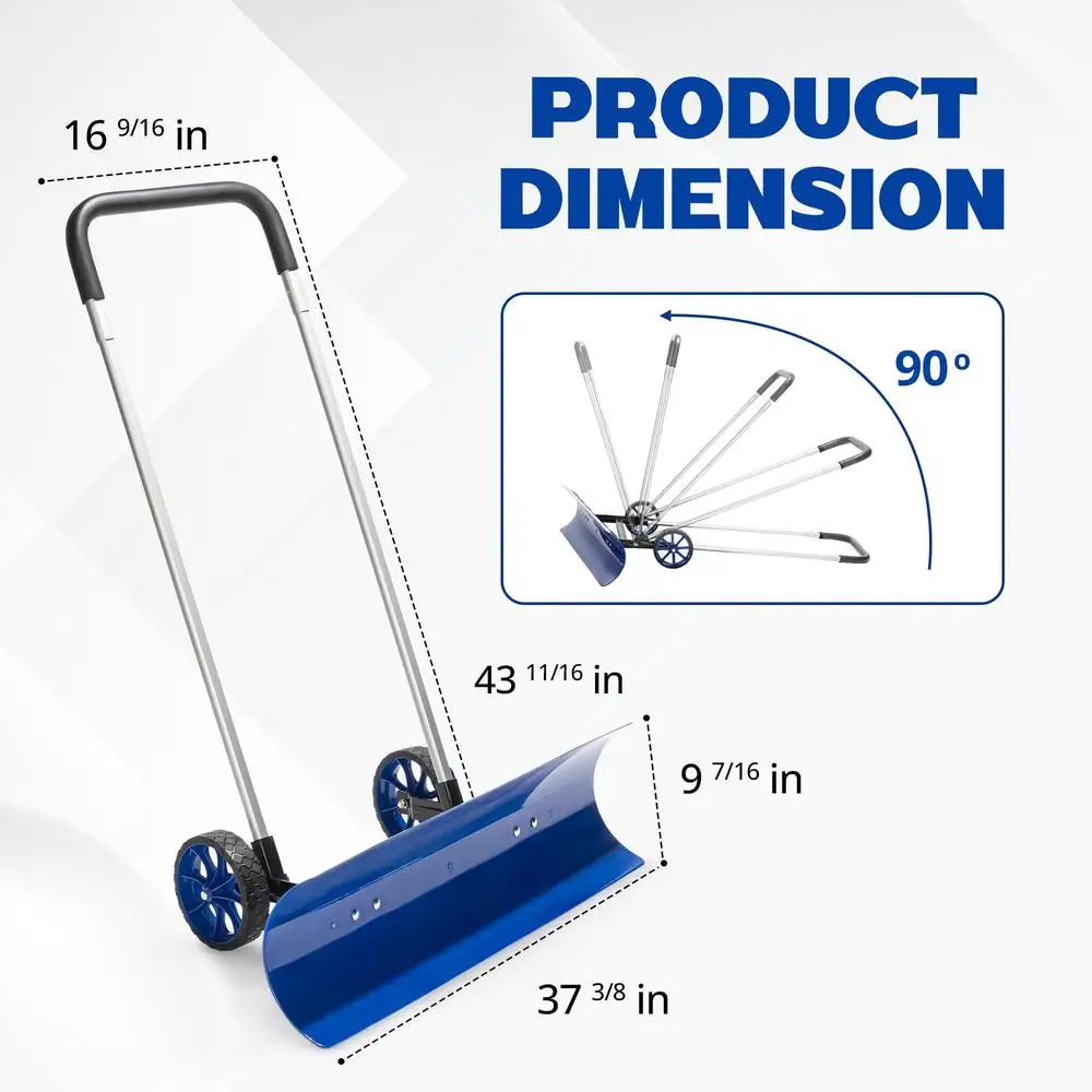 Wheeled Snow Pusher & Plow Shovel 5