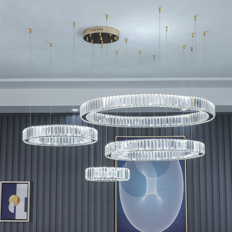 Pendant Lights Pendant Lamp Chandelier Lighting Modern Luxury Led Dimmable Pendant Lights Lustre Living Room Chandelier Lamp Fixtures Foyer Shiny Steel Led Luminarias Light