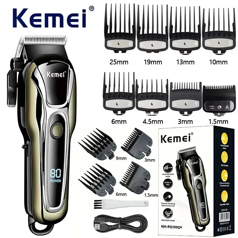 Kemei PG1990A USB قابلة للشحن مقص الشعر الكهربائية...