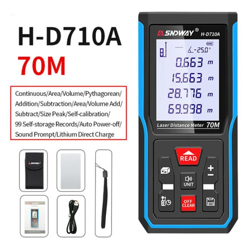 SNDWAY Laser Distance Meter Digital Rangefinder Laser Measure Tool Professional Range Finder Meter Telemeter