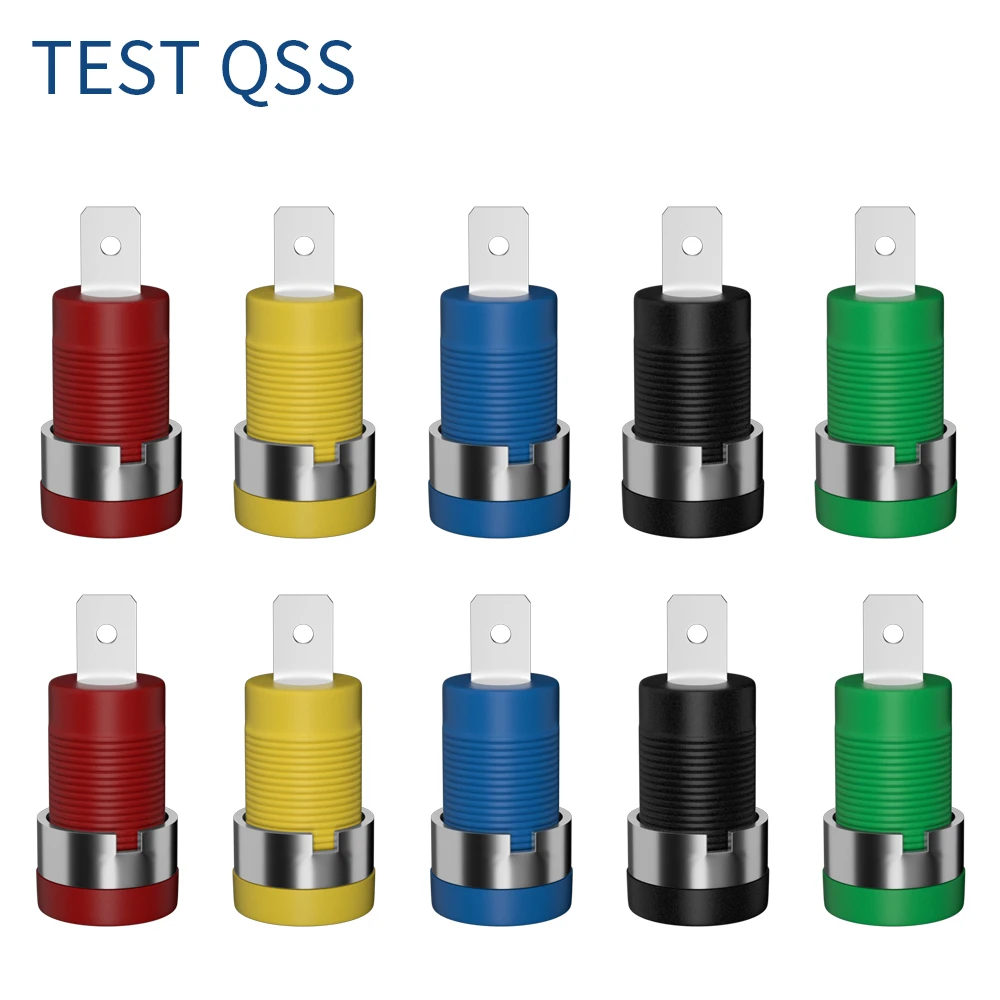 Qss 10 Peças mm Banana Soquete Ligação Post Porca Banana Plug Jack Conector Elétrico Terminal Buraco Teste Peças Faça Você Mesmo Q.40017