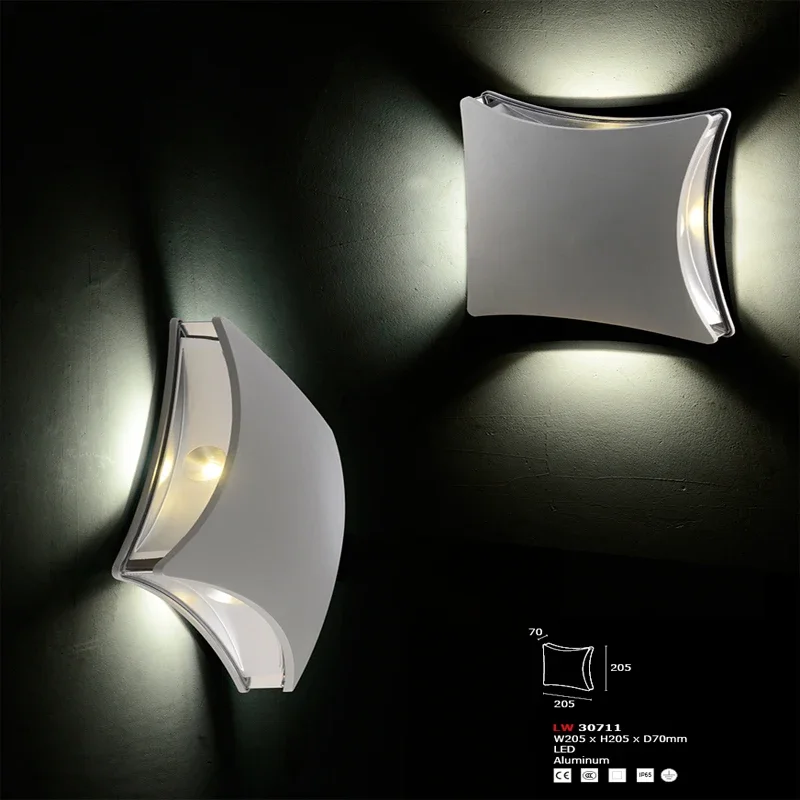 Современный водонепроницаемый наружный светодиодный настенный светильник для поверхностного монтажа, светодиодный наружный настенный светильник светодиодный настенный светильник ip65 наружный водонепроницаемый светильник для сада алюминиевая лампа для спальни гостиной лестницы н