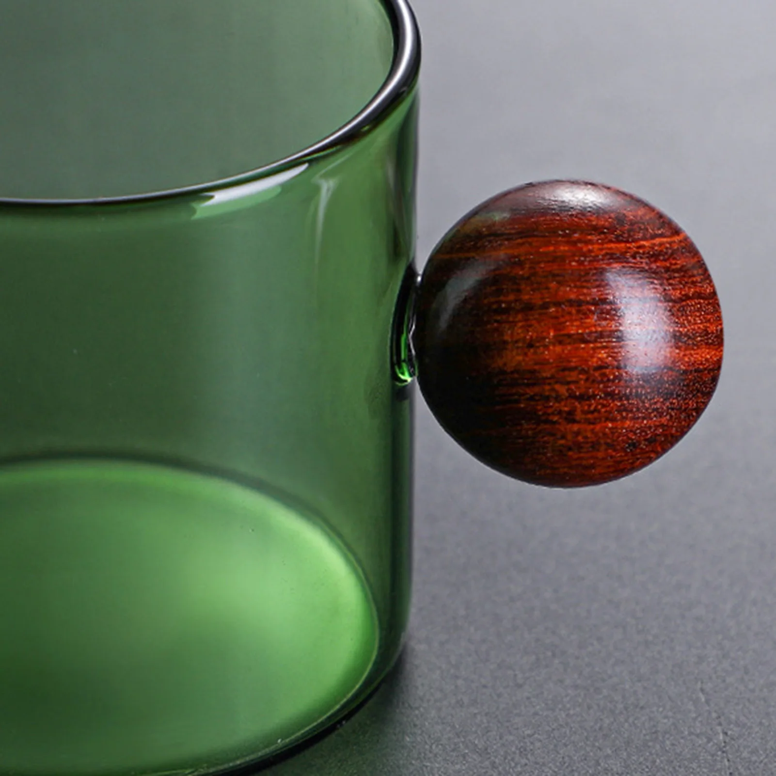 Colorful Glass Mug With Wooden Handle Reusable Heat-Resisting Wine Glasses Tea Mugs Milk Espresso Coffee Cup Kitchen Drinkware