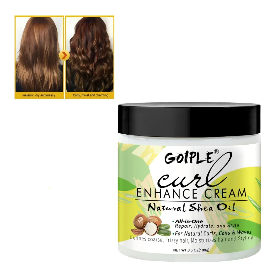 Curl Enhance Cream Long-lasting Shaping Curling Styling Boost Elastin Defined Curls Add Shine Deeply Moisturizes Curly Wavy Hair