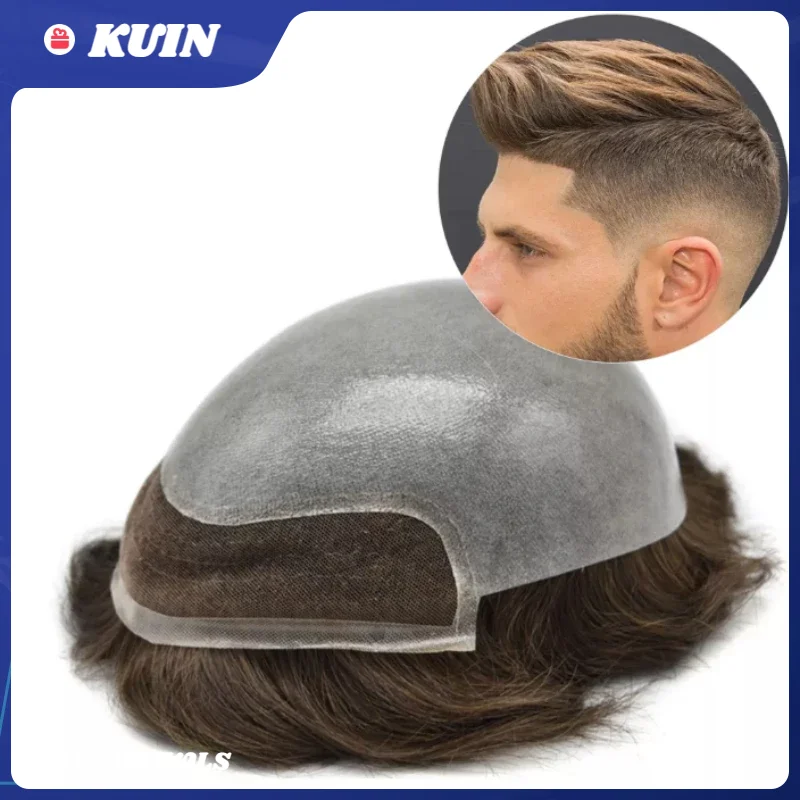 Мужской парик Bio-toupee с двойными узлами