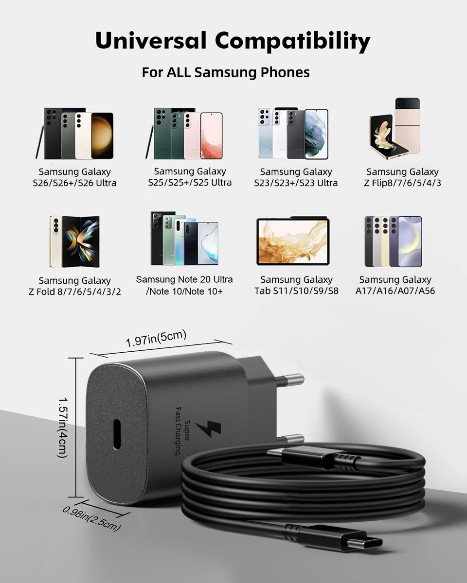 Original Samsung 25W Type C Fast Charge Adapter