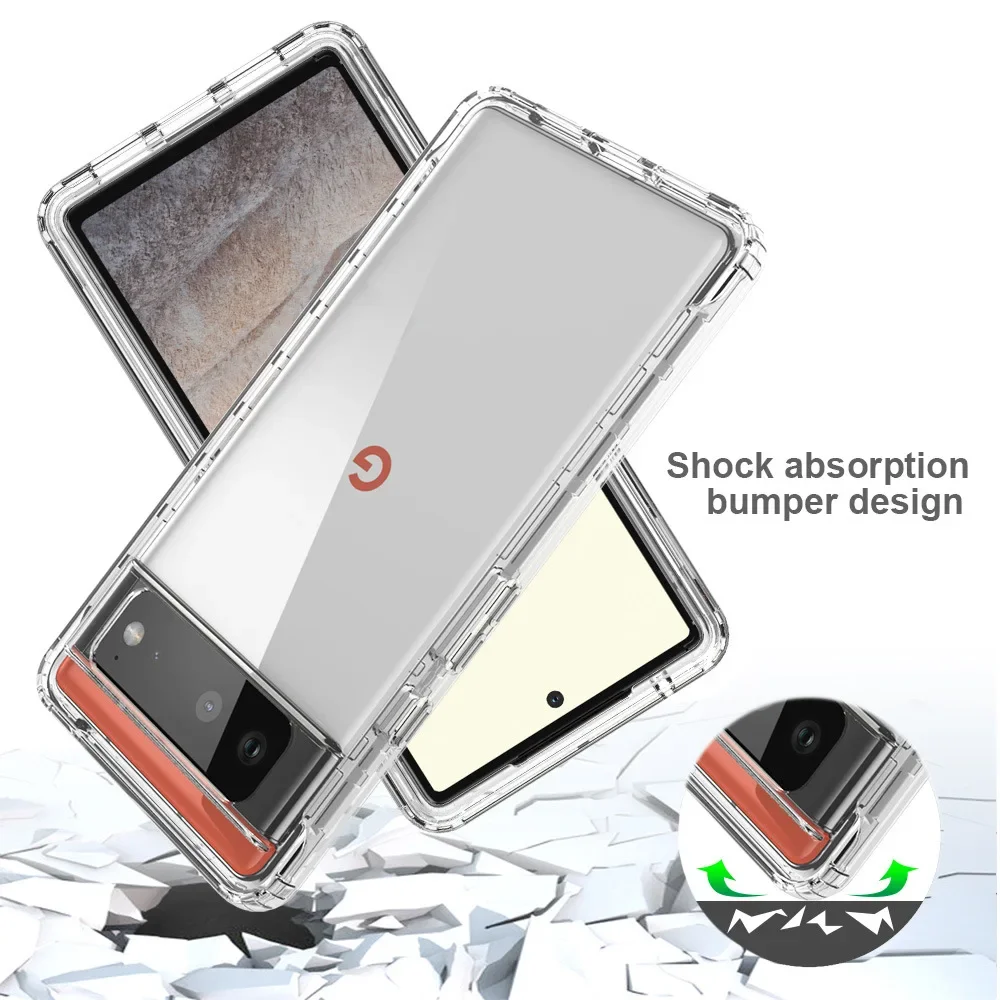 Custodia Google Pixel 7 Pro Trasparente Antiurto - Bumper Rigido E Schienale Cristallo, Protezione 360°