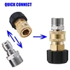 Tool Pressure Washer Adapter Set M22 to 3/8 Quick Connect for Pressure Washer Hose M22 14mm/15mm to M22 Metric Fitting 5000 PSI 4