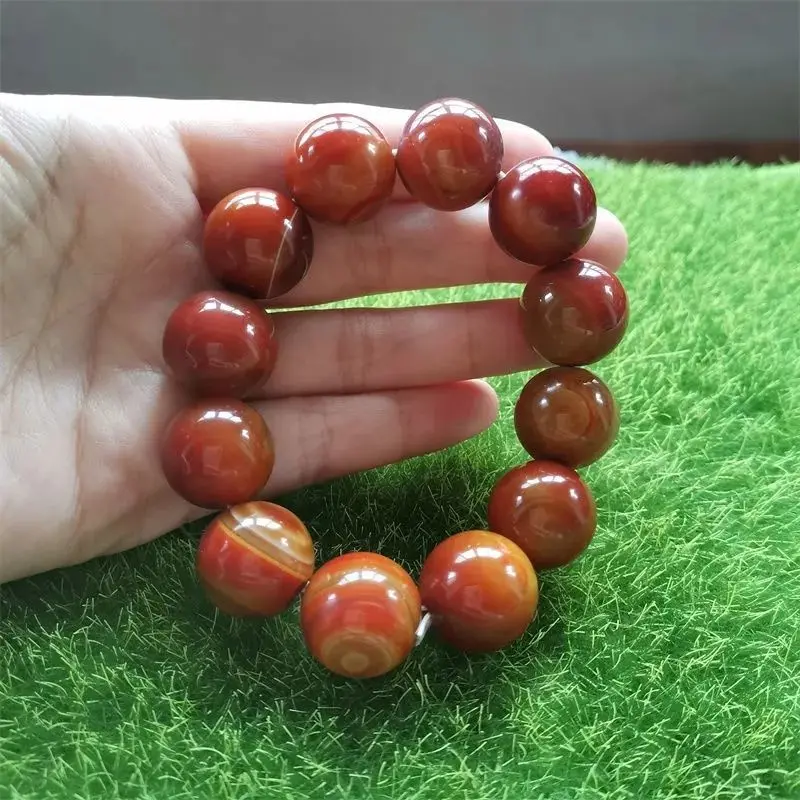 

Genuine Natural Ore Warring States Red Agate Beads Bracelet Men's Simple Joker Bracelet