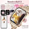 1.75-inch HD Curved Screen Fashion Smart Watch Women Golden steel Bluetooth Call Health Monitoring IP68 Waterproof Sports Watch 6