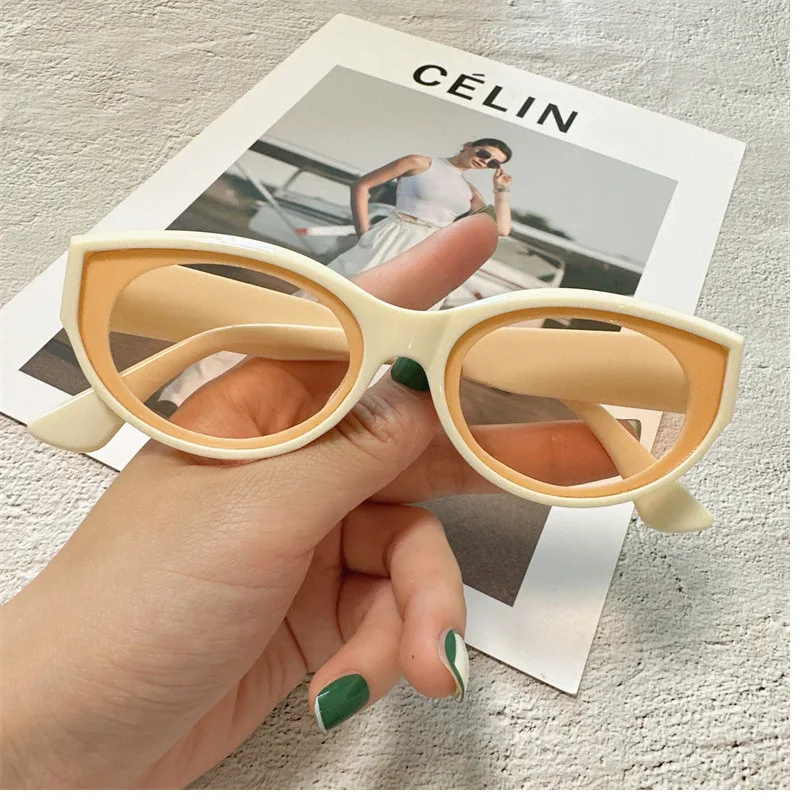 

New Cat Eye Sunglasses for Women Vintage Shades UV400 2023 Fashion Brand Designer Men Trendy Multicolor Eyewear for Lady Goggle