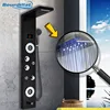 SUS304 LED Light Shower Panel Faucet Wall Mounted SPA Massage System Shower Column System Digital Temperature Screen 1