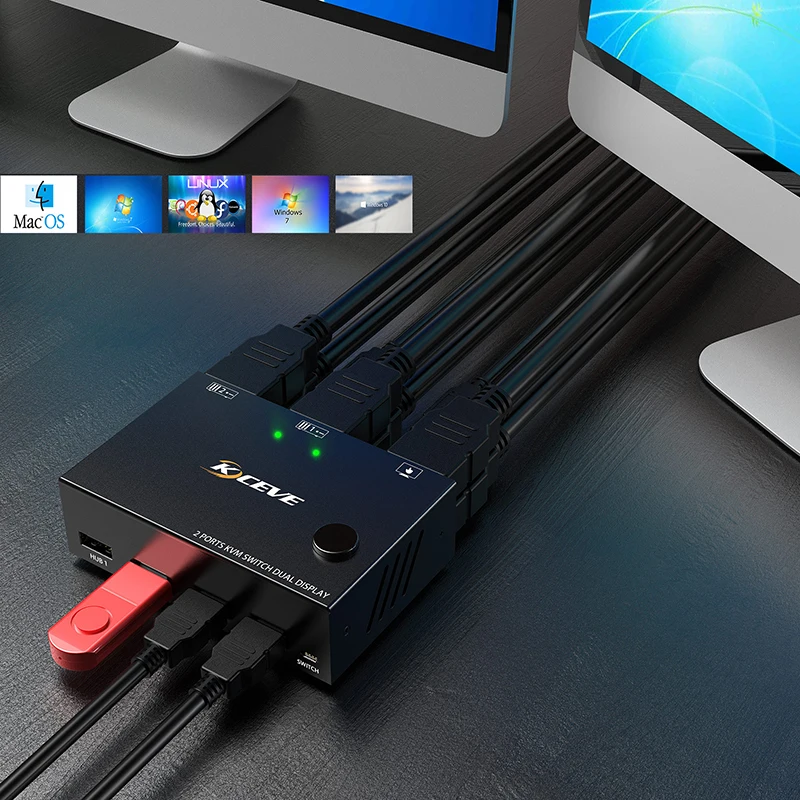 

USB сплиттер переключатель игра живой экран сплиттер HDMI-совместимый KVM переключатель подключи и играй HDMI-совместимый сплиттер переключатель LAN box