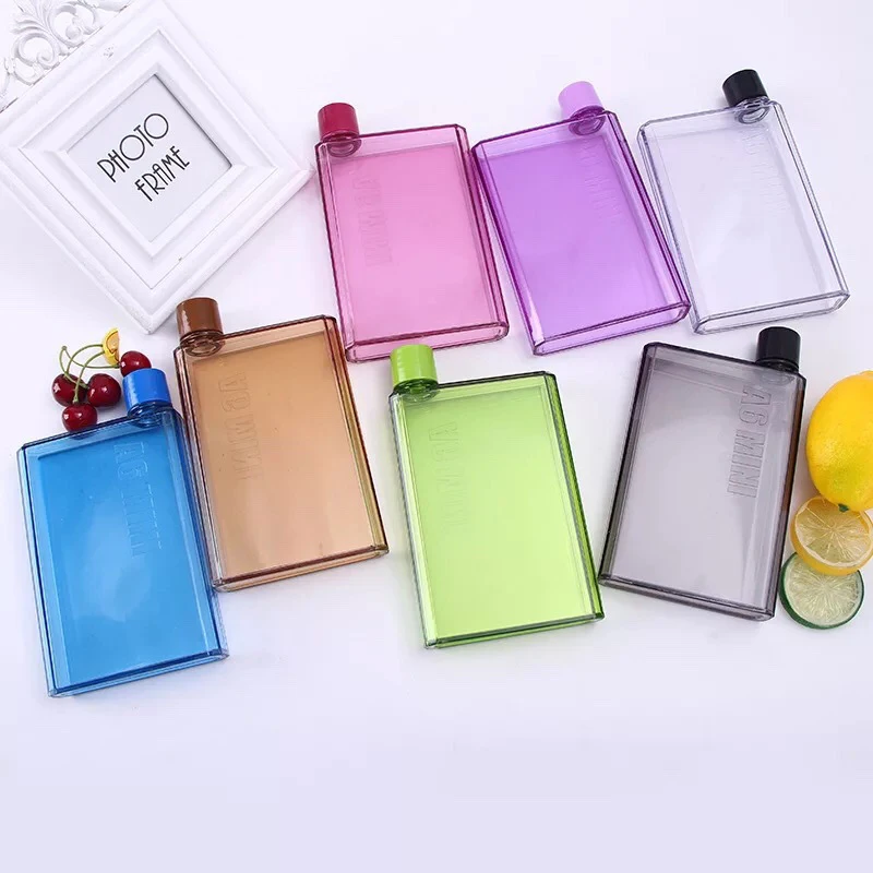 Portable Book Paper Cup Botlte Flat Water Bottle Environment-Friendly External Sports Drinking Bottle Transparent Plastic Kettle,sports water bottle,plastic water bottle,sports bottle,water bottle