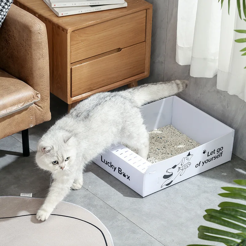 

2023 New Disposable Cat Litter Box Cat Toilet Monthly Disposable Open Disposable Portable Splash Resistant Car Can Be Household