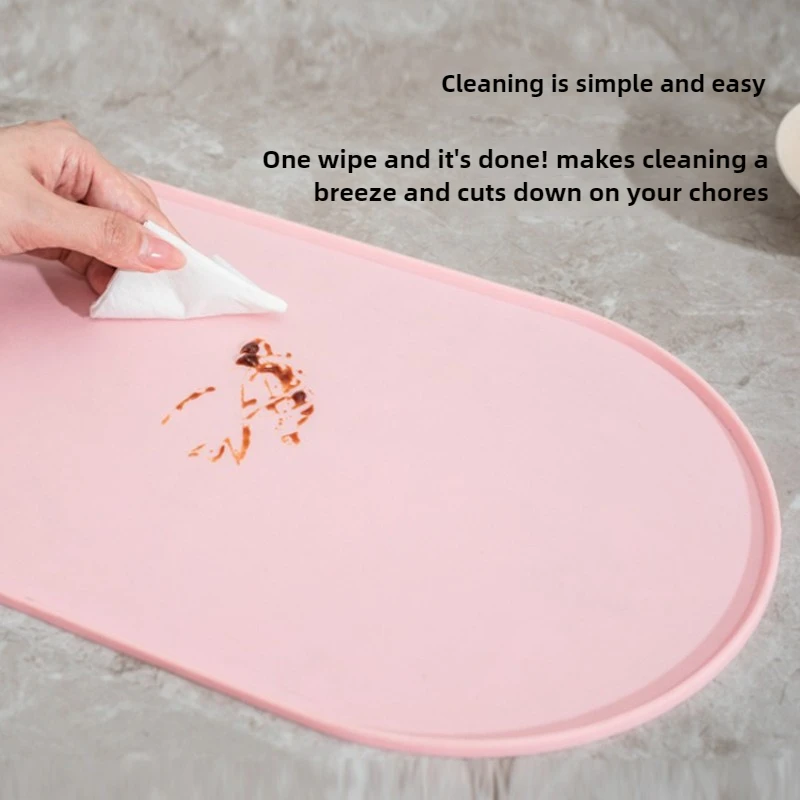 Tappetino per l'alimentazione dei gatti con design antiscivolo e impermeabile, compatibile con ciotole per gatti/cani, per famiglie con più animali domestici e proprietari di cani. - immagine 3