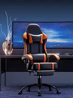 Gaming Chair with Footrest, PU Leather Video Game Chairs for Adults, Reclining Gamer Chair Office Desk Chair - Image 3