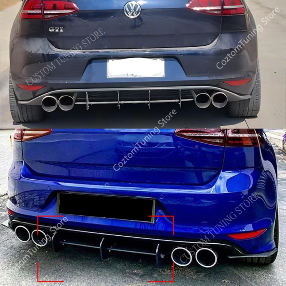 Diffusore Splitter Posteriore Stile Maxton Per Vw Golf Mk7 7Gti Gte R Paraurti Posteriore Splitter Lip Bodykit Mk7 Gti Gte R 2012-2017 Tuning