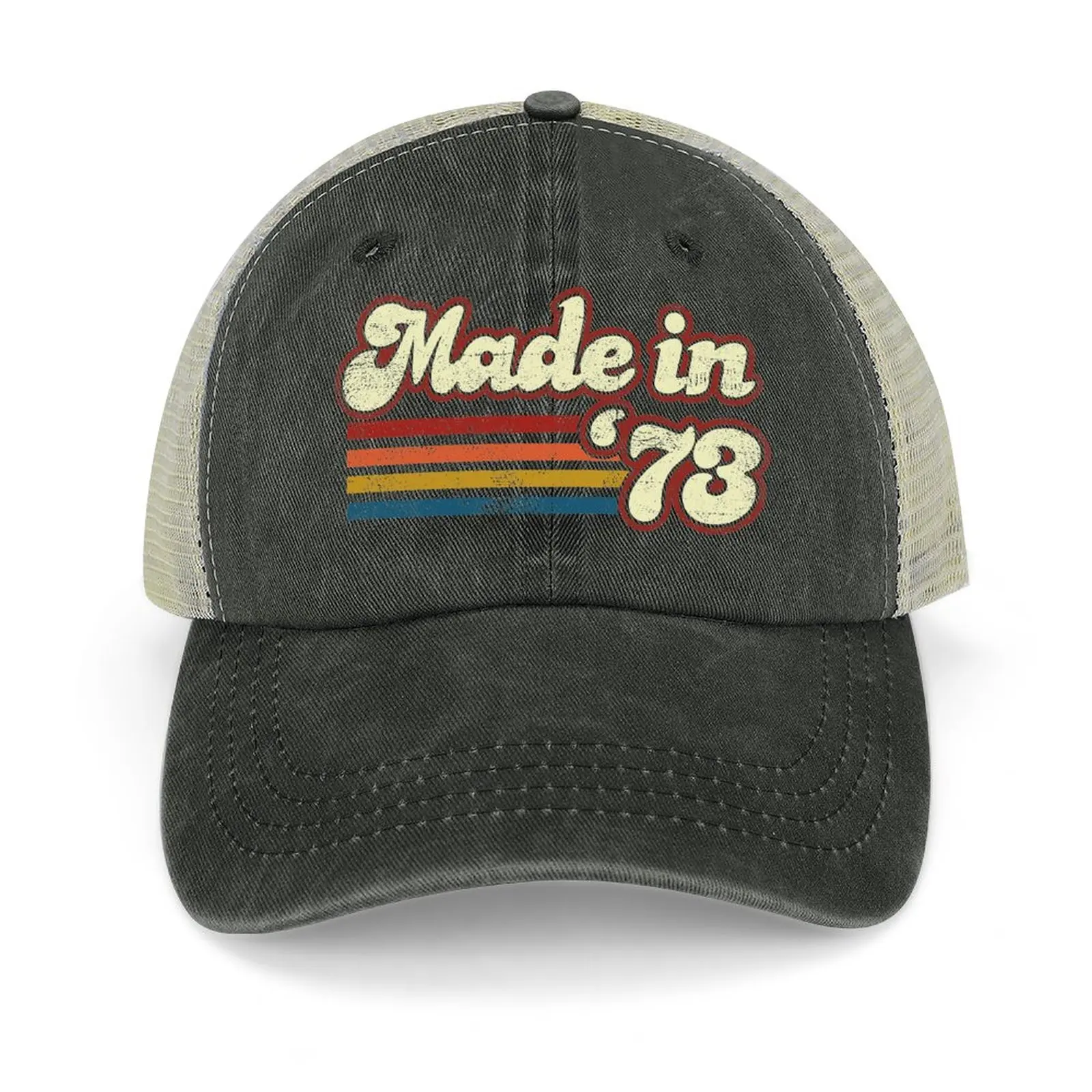 

Винтажная ковбойская шляпа для мужчин и женщин, модель 1973 года, 48й день рождения, сделано в 1973 году, ковбойская шляпа из пенопласта, головной убор для папы, Черная Женская теннисная шляпа