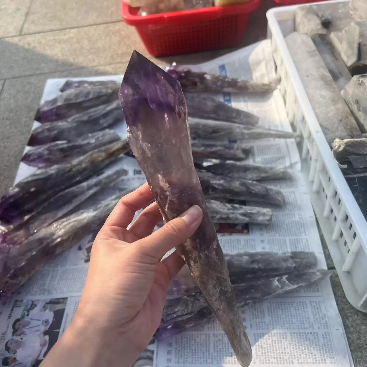 Natural Brazil Skeletal Amethyst Cluster Scepter Quartz Crystal Wand Point Mineral Specimen 4