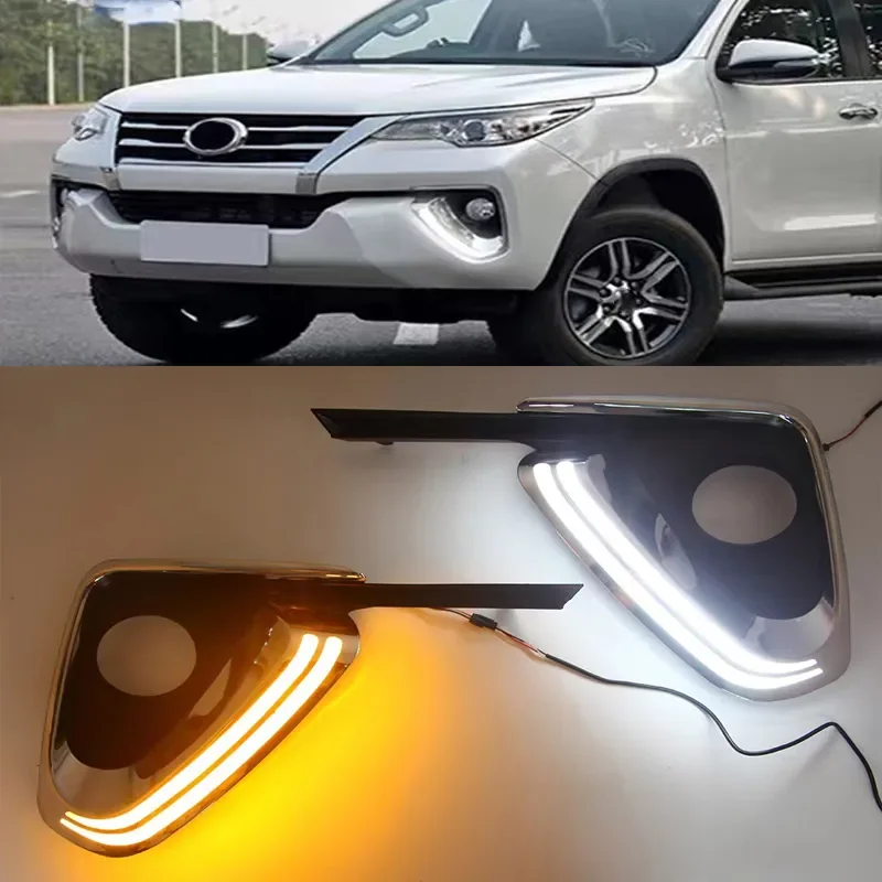 

2Pcs LED For Toyota Fortuner 2015 2016 2017 2018 2019 2020 DRL Daytime Running Lights Daylight turn Signal lamp Style