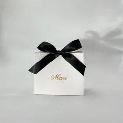 Elegant White Mini Candy Gift Boxes - Perfect for Baby Showers, Weddings, and Special Occasions (Black)