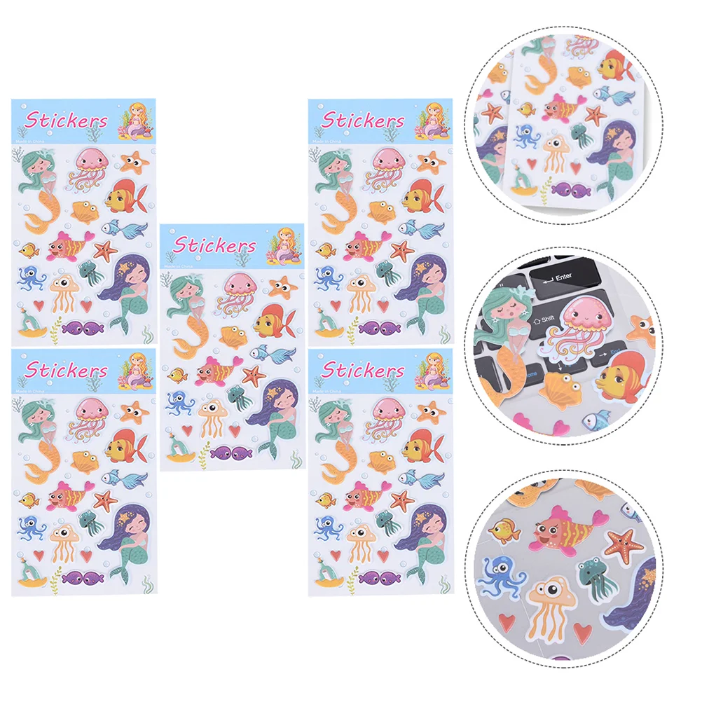 

Water Bottle Stickers Mermaid Multipurpose Decals Animal Paper Scrapbook Cartoon
