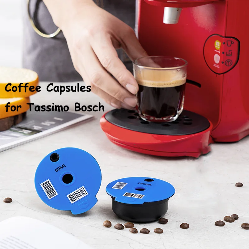 60ml/180ml Refillable Coffee Capsules for Tassimo Bosch Coffee Maker