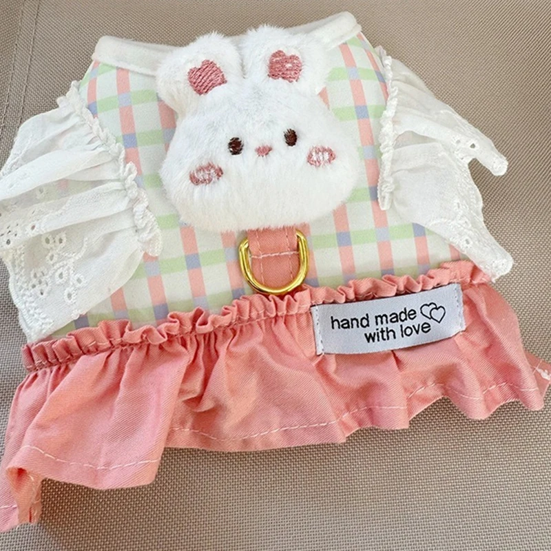 Cute Animal Lace Pet Vest Harness Handmade Lattice Vest Small Dogs Bichon Frise Princess Summer Clothes Leash Accessories