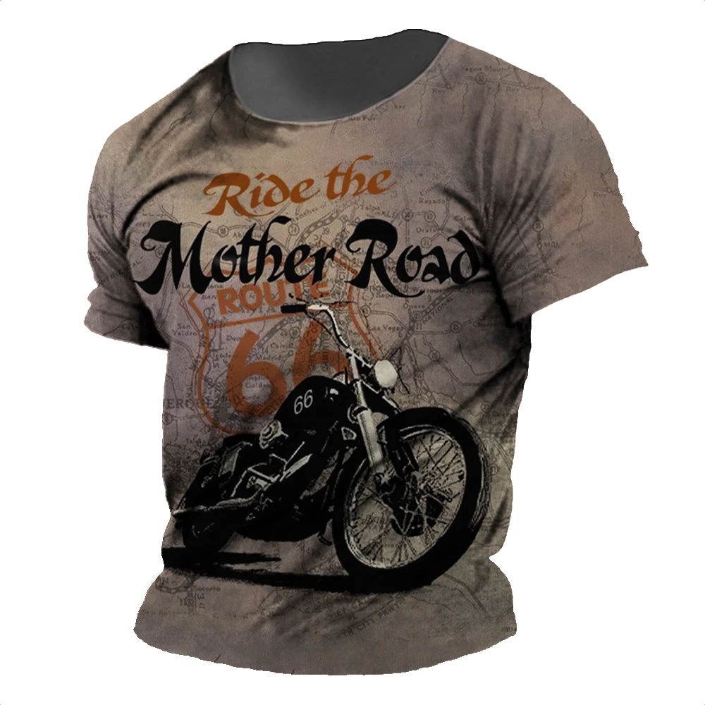 

Vintage Motorcycle T-shirt For Men 3D Print Short Sleeve Classics Men's T Shirts Street Ride Biker Shirts Tops Oversized Tees