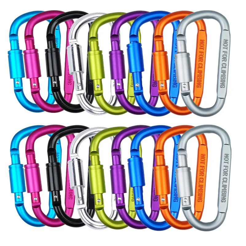 

4pcs Color Climbing Carabiner Aluminum Snap Hook Carabiner D Ring Key Chain Clip Keychain Hiking Camp Outdoor Climbing Equipment