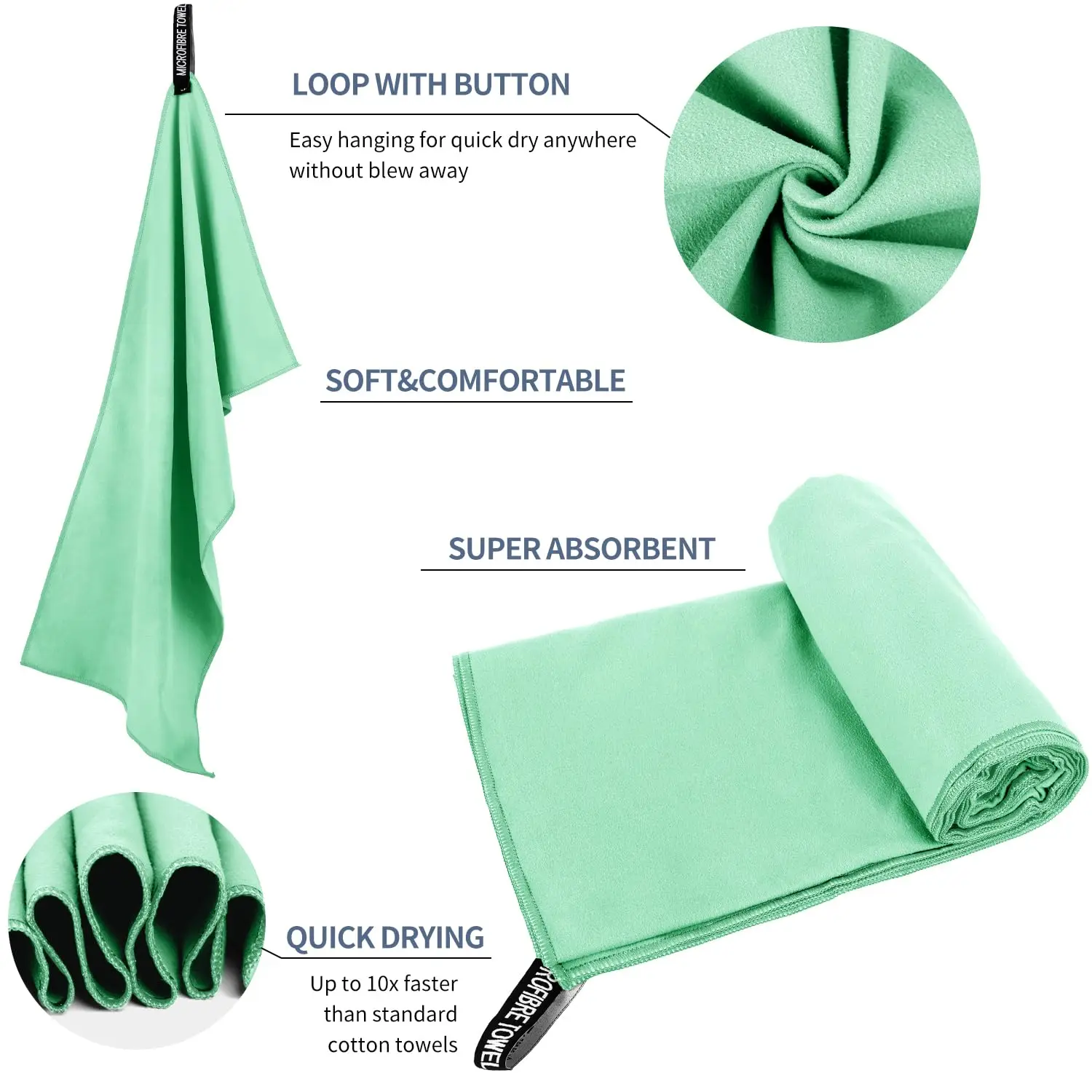 Quick Dry Towel Microfiber High Quality Soft Aesthetic Multipurpose Storage Bag Easy Carry Sports Yoga Beach Towel 3