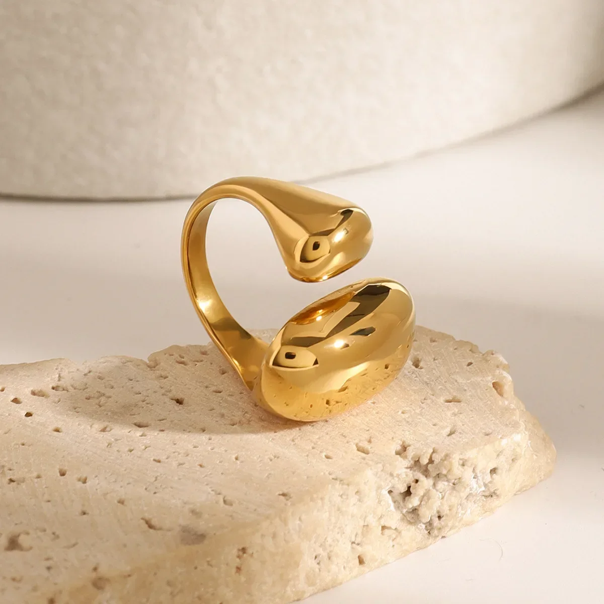 XINYI Minimalist 316L Stainless Steel INS Ring High Quality Waterproof Charm Metal Gold Silver Color Fashion Finger Jewelry 5
