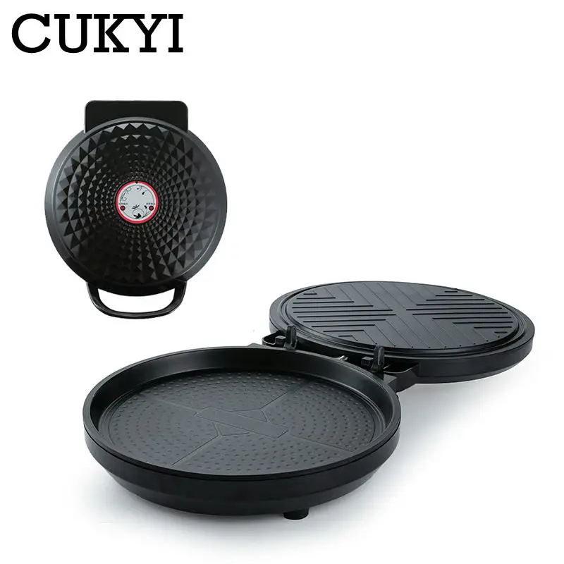 Electric Baking pan 30cm Diameter Double-sided heating Skillet Crepe maker Non-stick coating Pizza bake grill pancake griddle EU 6