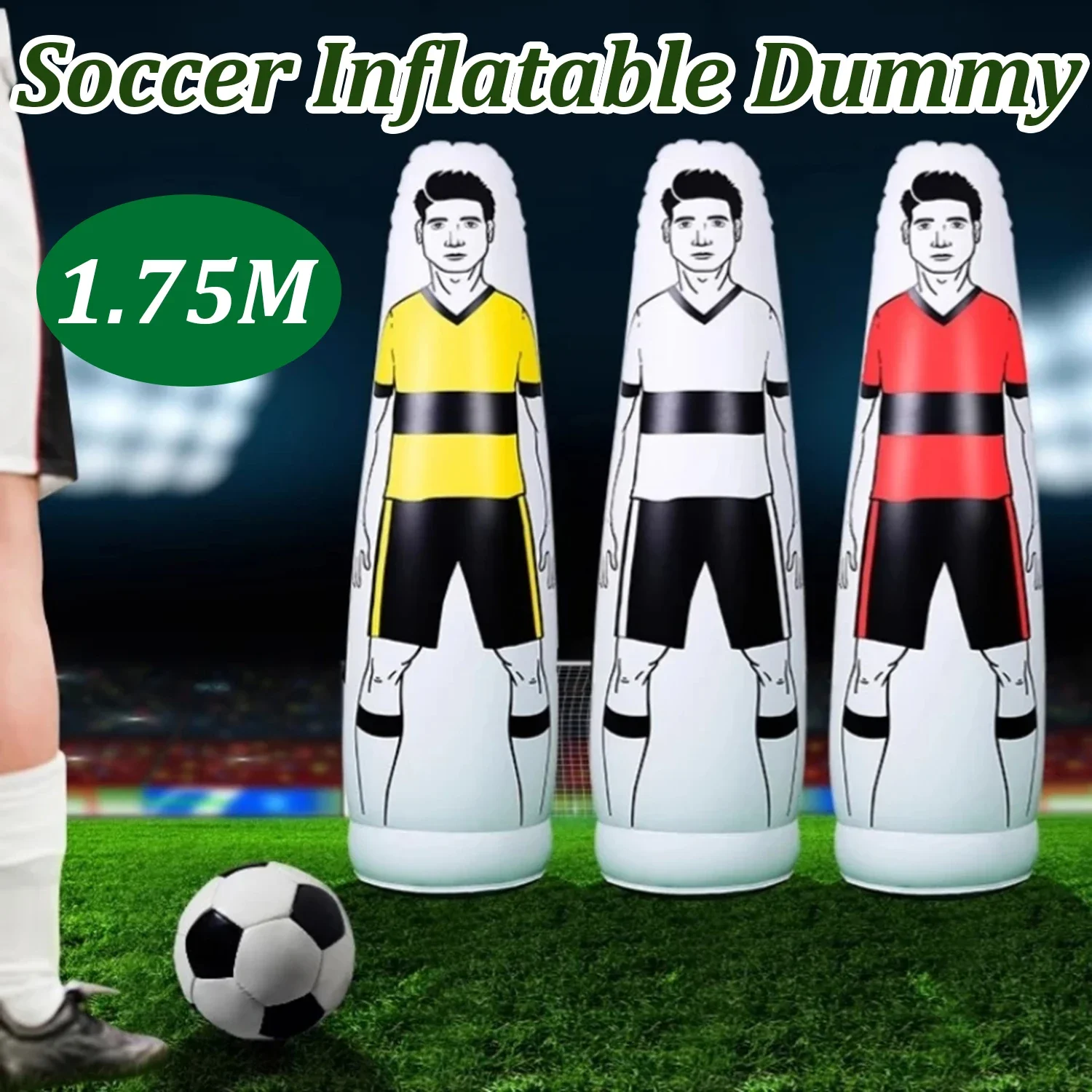 Soccer Inflatable Dummy 175CM Training Dummies Portable Football Practice Equipment Tumbler Mannequin Shield Goalkeeper Defender soccer training dummy