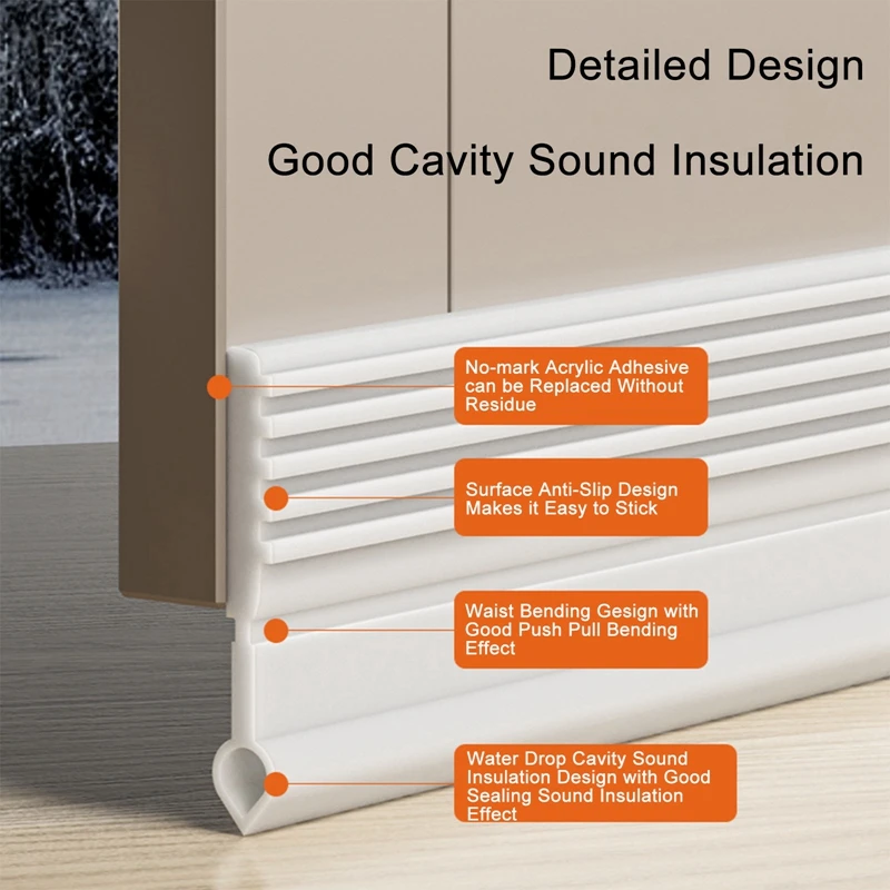 Description Picture 4 of itemWindproof Dust Door Bottom Sealing Strip Stopper Guard Rain Weatherstrip Noise Reduction Insulator Sealer Home Hardware