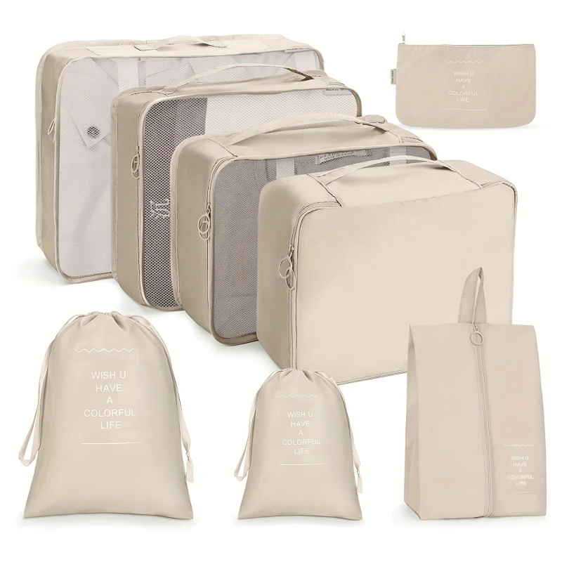 

8 pieces Set Travel Organizer Storage Bags Suitcase Packing Set Storage Cases Portable Luggage Organizer Clothes Shoe Tidy Pouch
