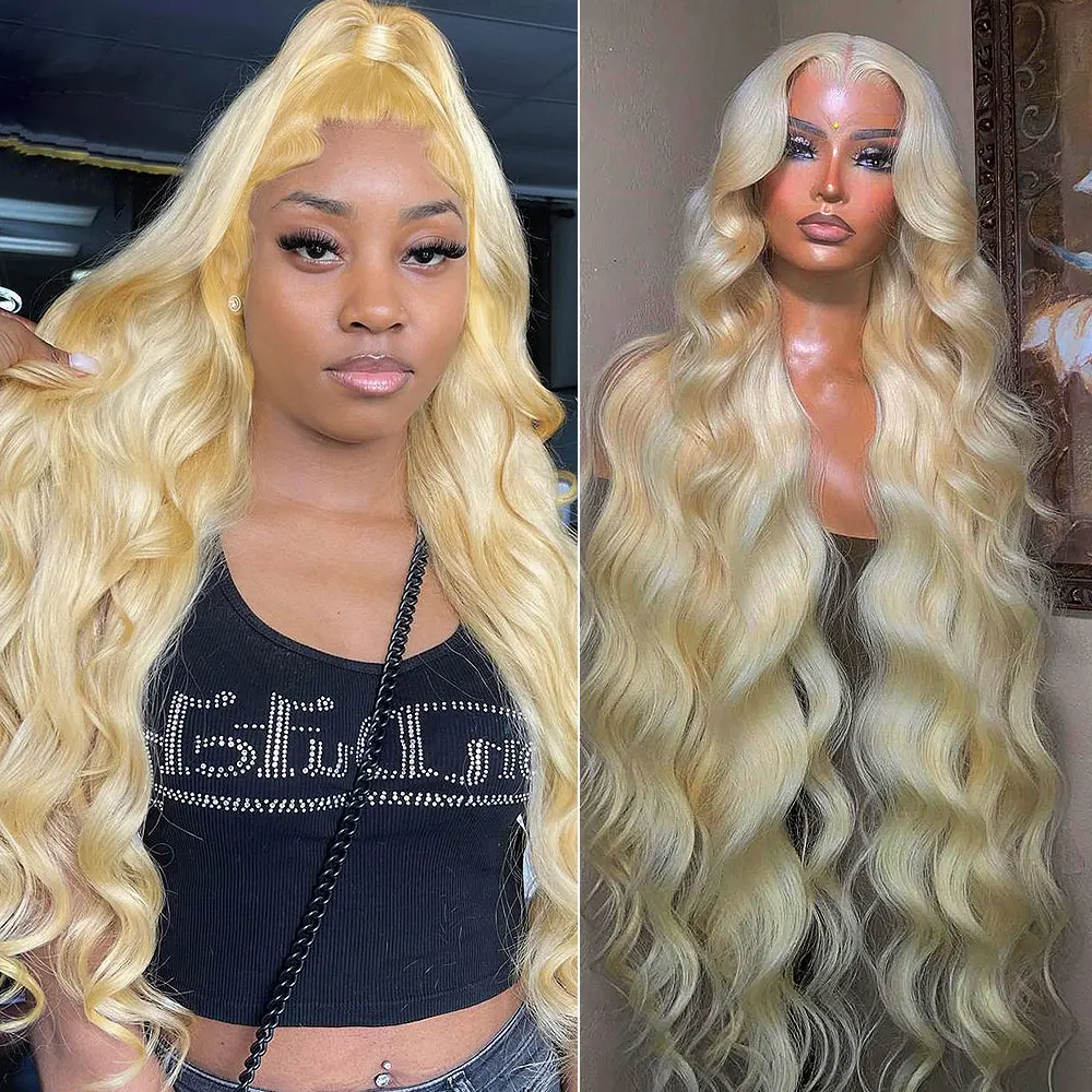 

13x4 Lace Wig Human Hair 30 32Inch Glueless 613 Body Wave Wigs Wear To Go 13x6 HD Lace Frontal Wigs Honey Blonde Remy For Women