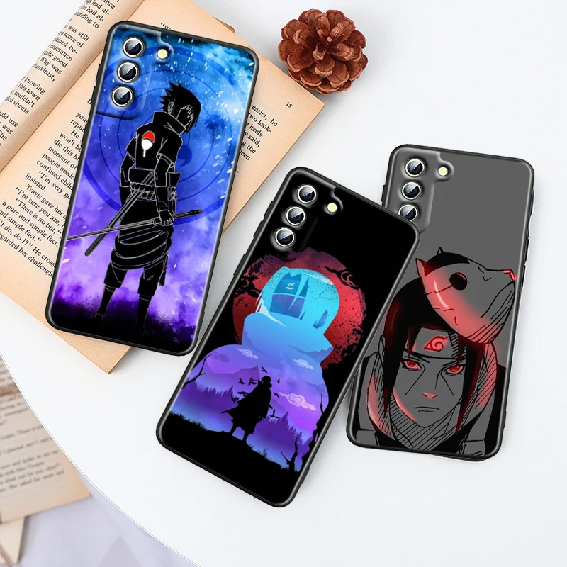 Naruto Sáng Tạo Vẽ Tay Dành Cho Samsung Galaxy Samsung Galaxy S22 S21 S20 FE Cực Pro Lite S10 5G S10E S9 S8 plus Chống Sốc Dẻo Màu Đen Ốp Lưng Điện Thoại cute samsung phone case