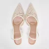 TRAF Woman Vintage Embroidered High Heels White Pointed Toe Stiletto High Heels Pumps Autumn Elegant Female Slingback High Heels 2