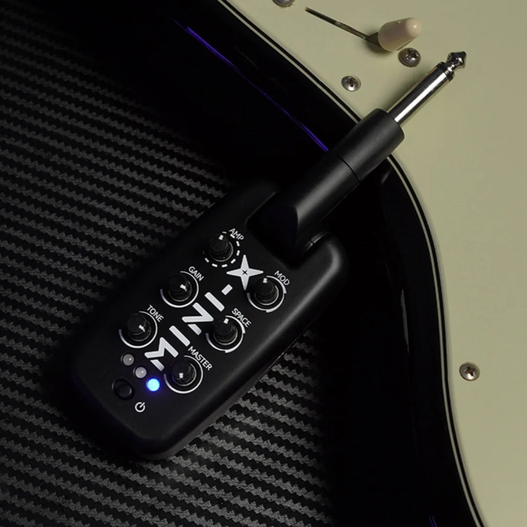 M-VAVE MINI-X Portable Headphone Amplifier Guitar Bass Plug-In Rechargeable Mini Headphone Amp Built-in 9 Amplifier Tones